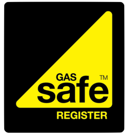 A gas safe register logo on a black background