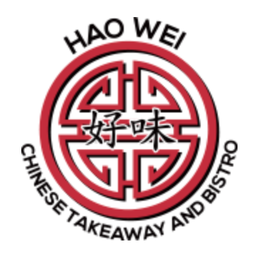 A logo for hao wei chinese takeaway and bistro