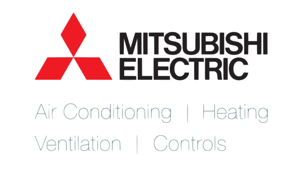 The mitsubishi electric logo is for air conditioning and heating.