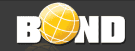 The word bond is on a black background