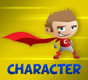 Character Program with cartoon superhero