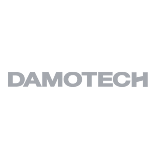 A logo for damotech on a white background.