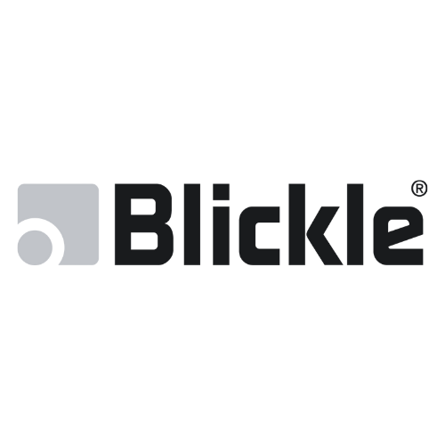 A black and white logo for blickle on a white background.