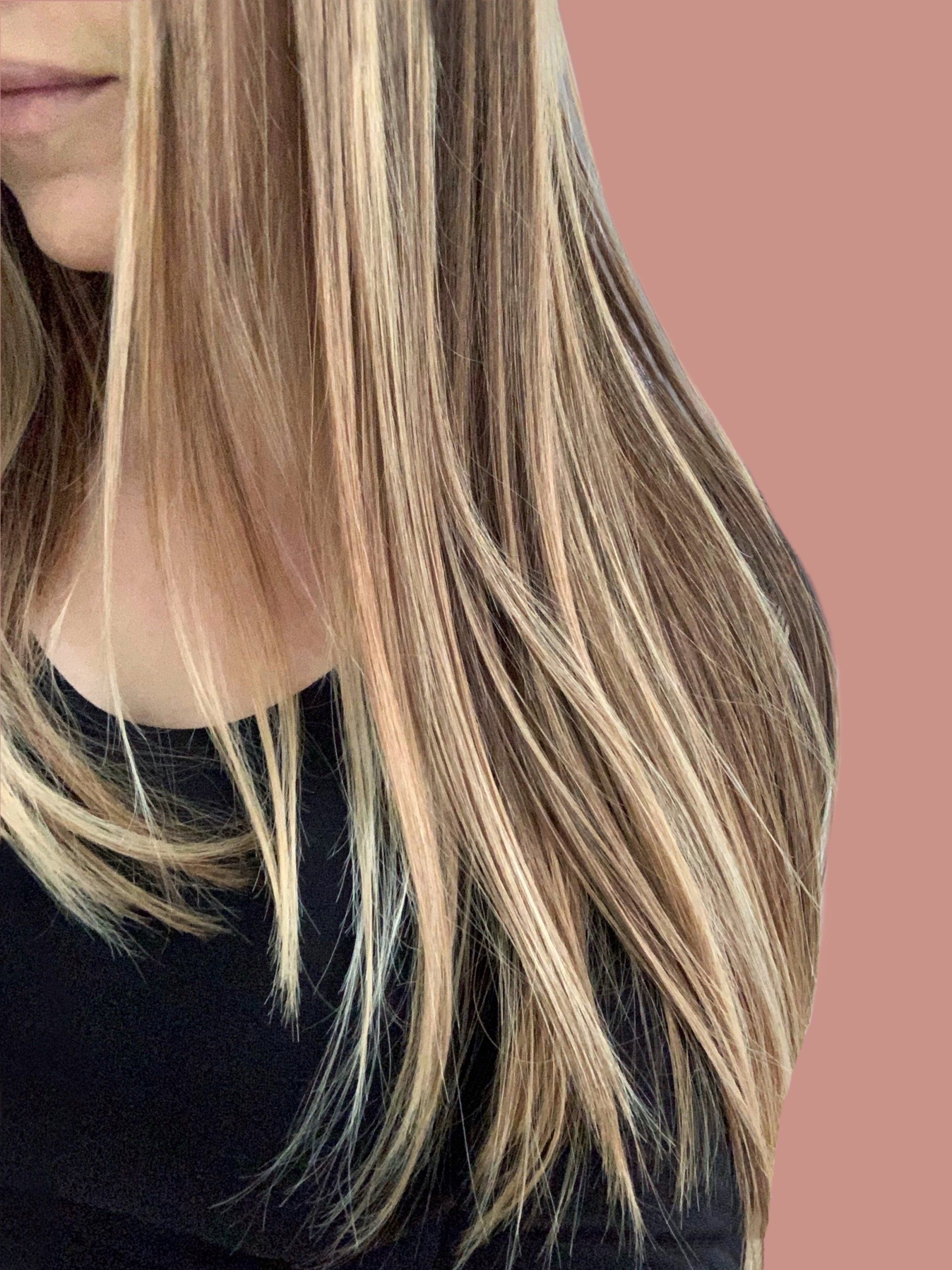 a woman with highlights