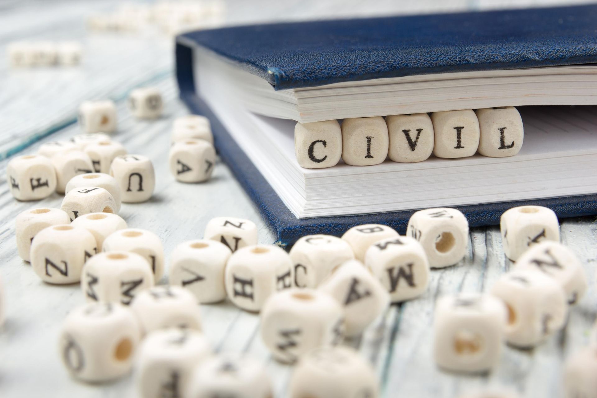 Wooden blocks spelling 