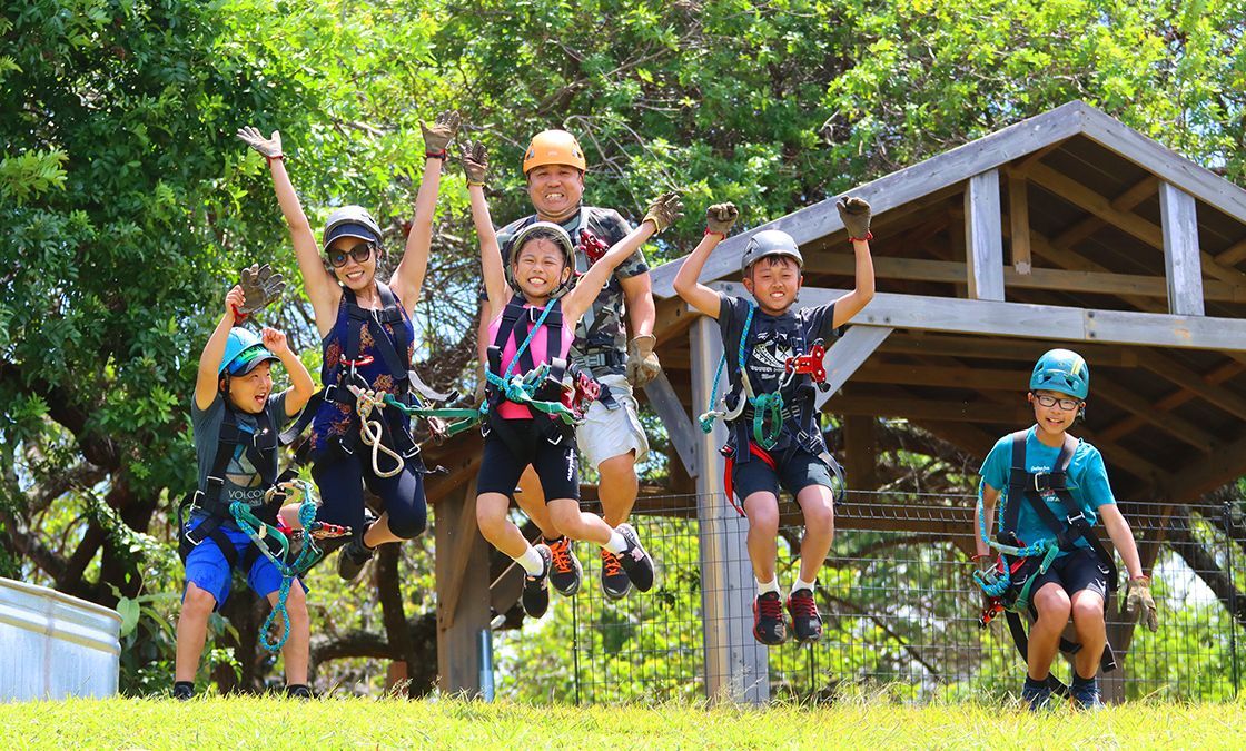 A group of children are jumping in the air with their arms in the air.