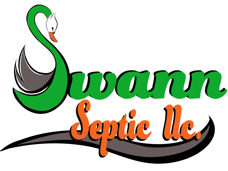 The logo for swann septic llc has a swan on it.