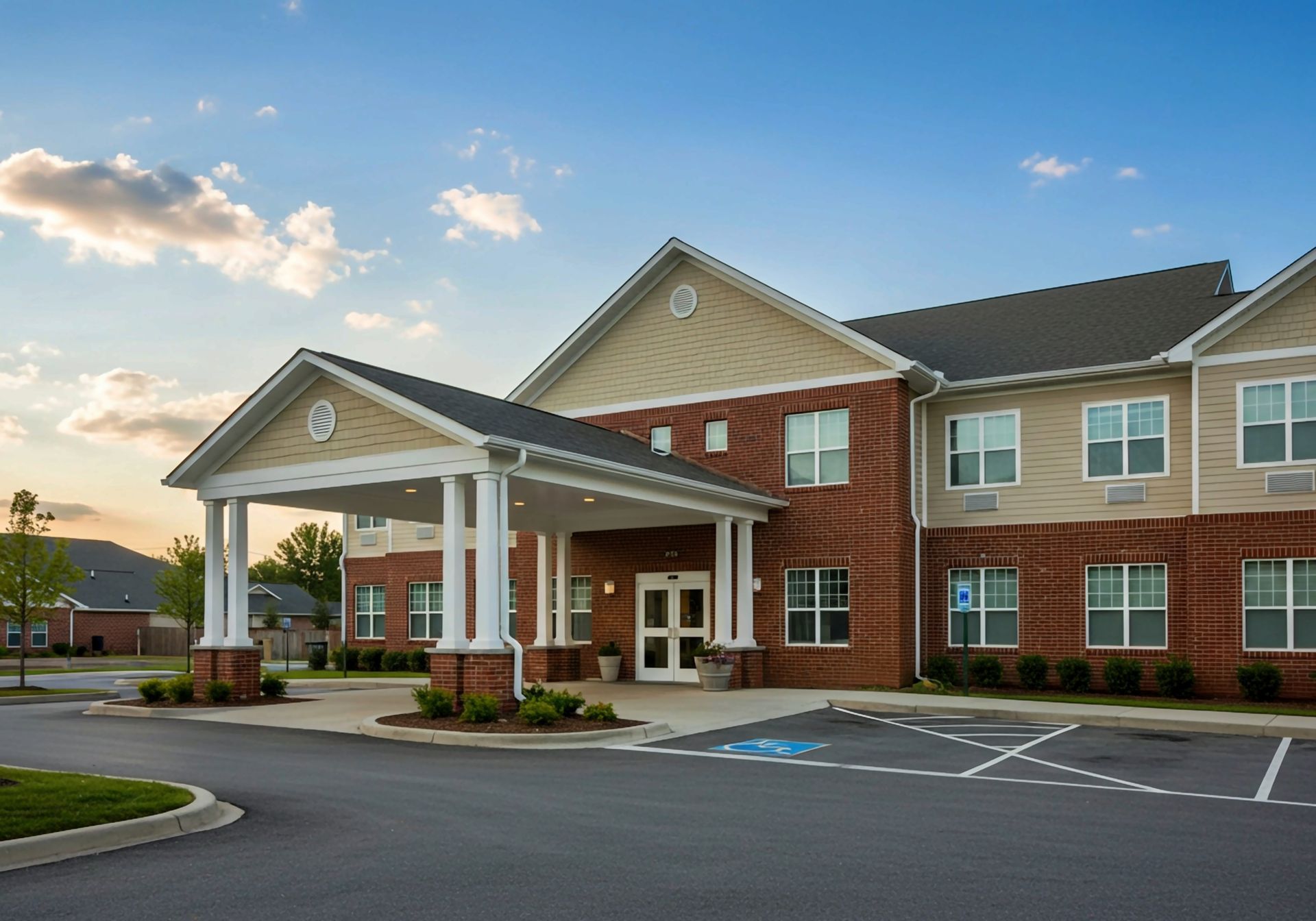 Apartment-style retirement building showing a residential development designed for senior living.