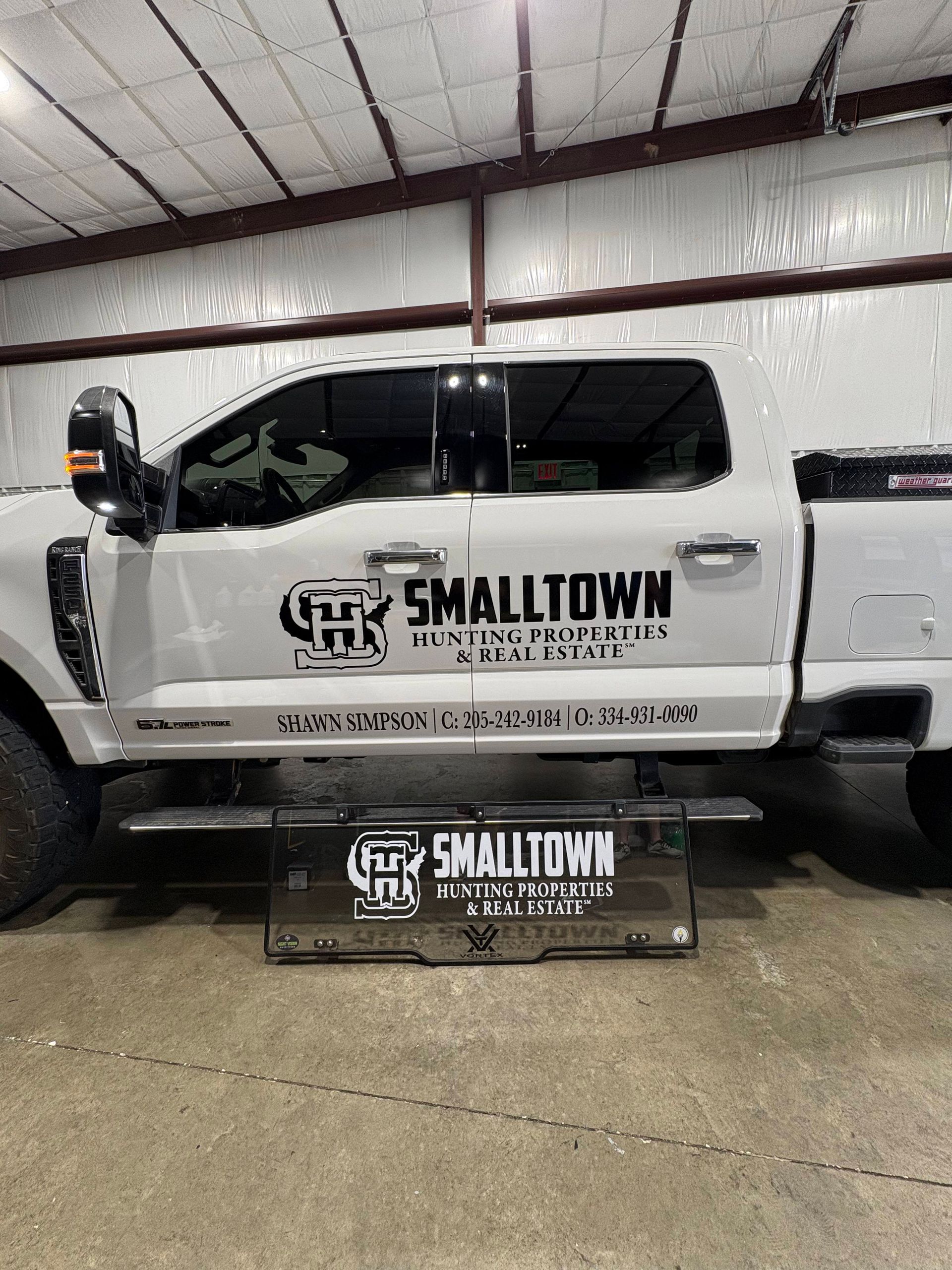 White pickup truck with 