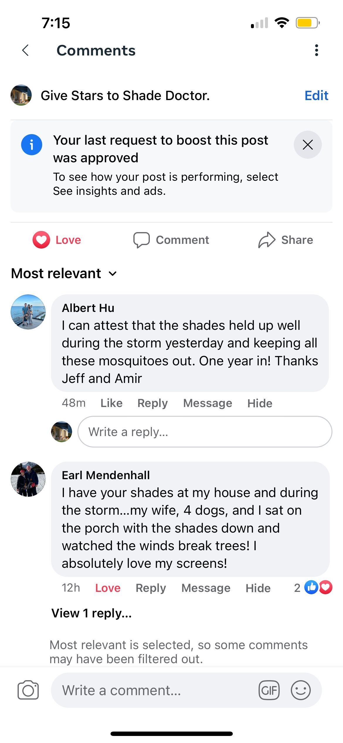 A screenshot of a facebook page with a lot of comments.