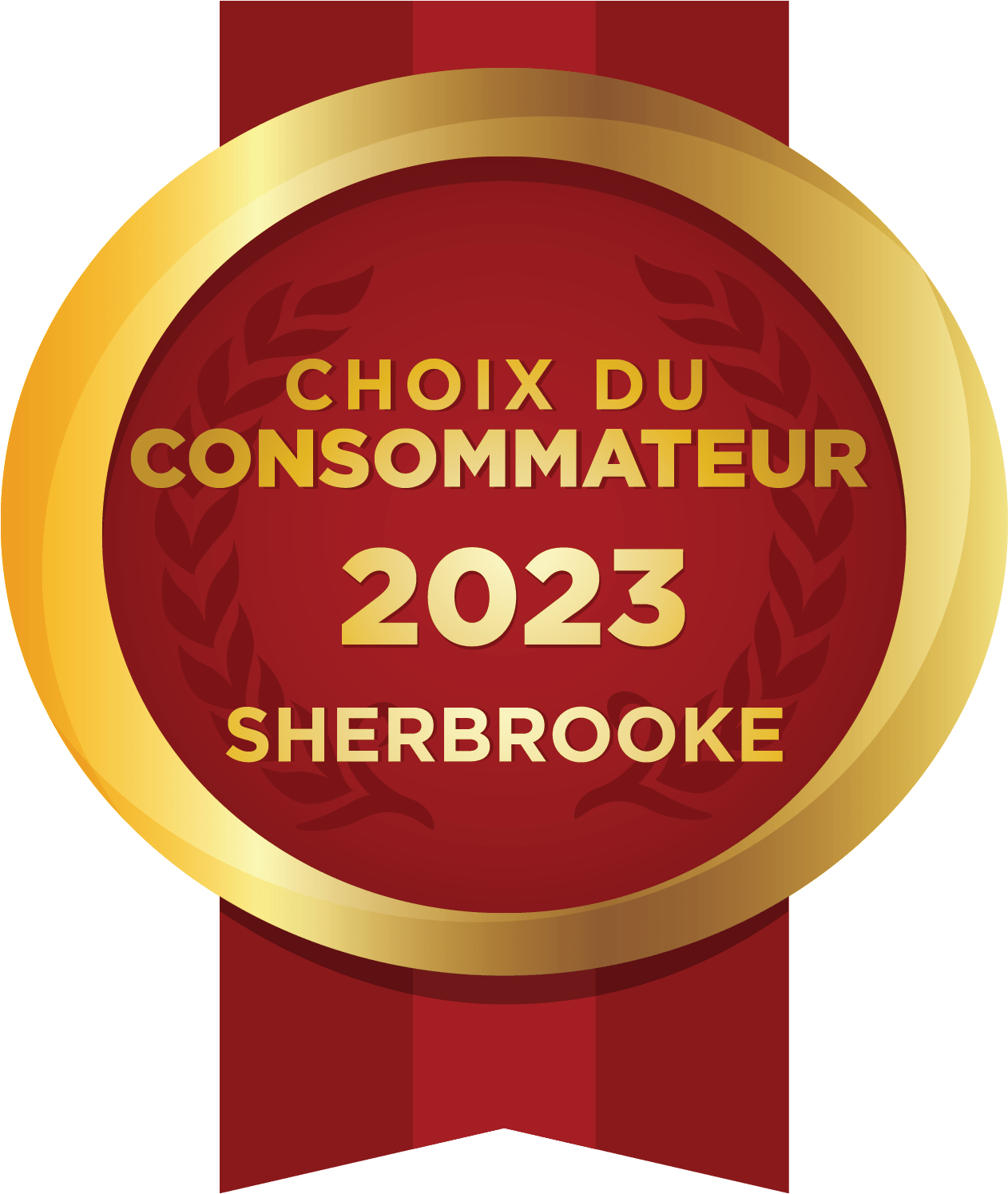 A badge that says choix du consommateur 2023 sherbrooke
