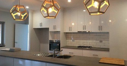 lighted modern kitchen