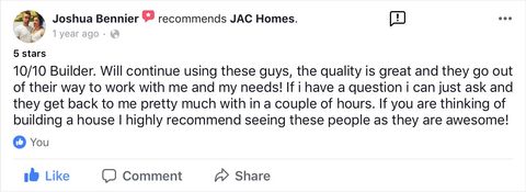 JAC Facebook Testimonial