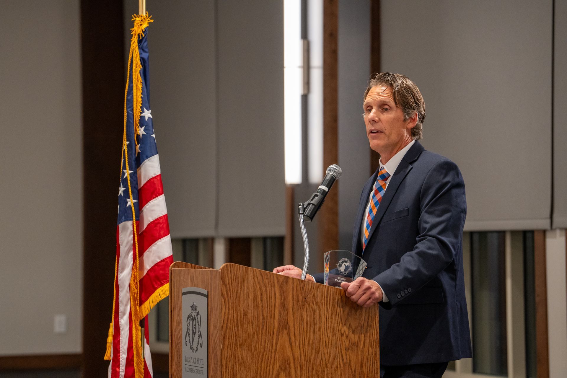 Shaking hands when presented a CPAM award