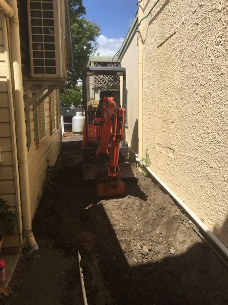 excavator working on the project site