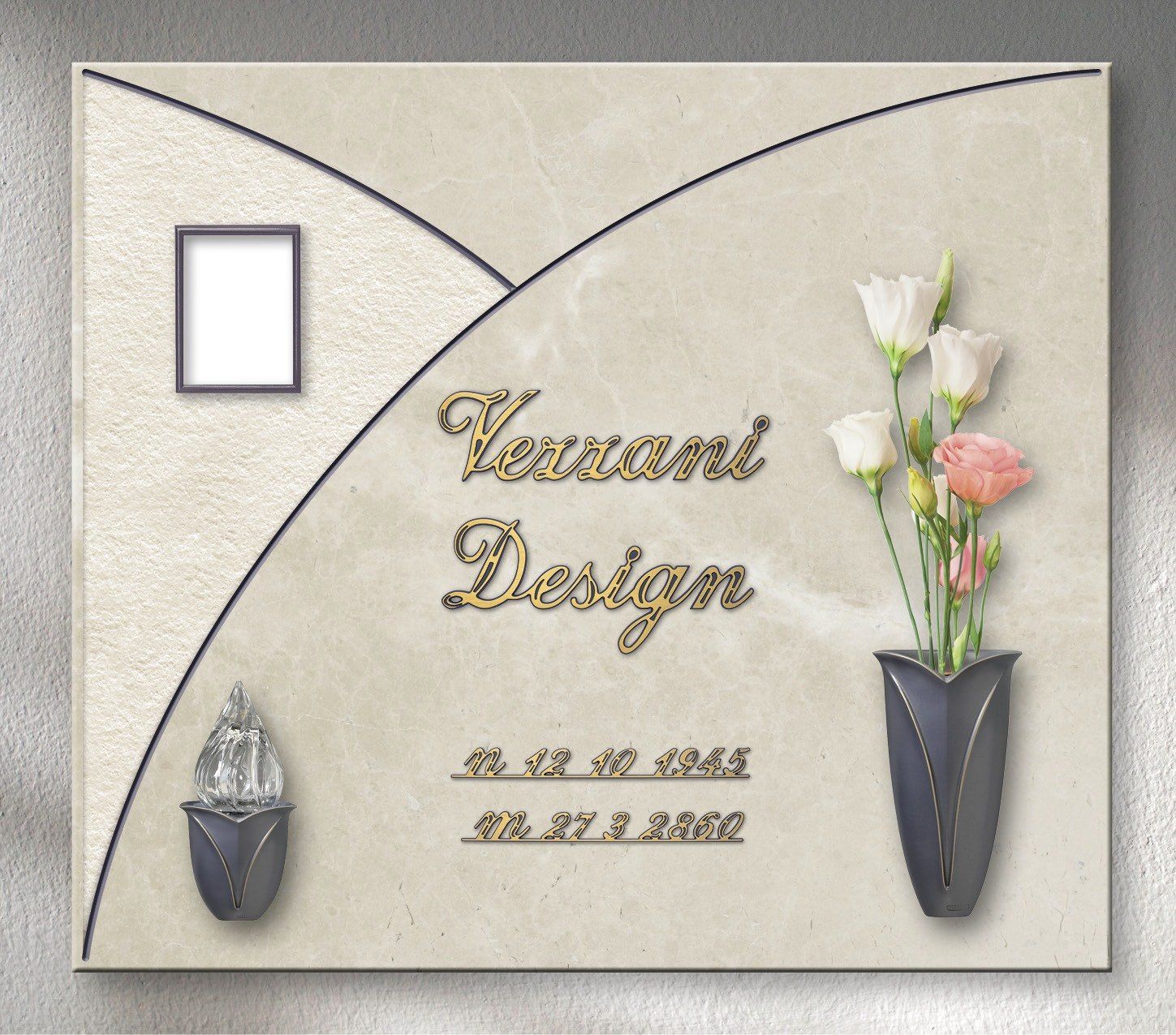 Niche with personalized engraving vezzani design 17