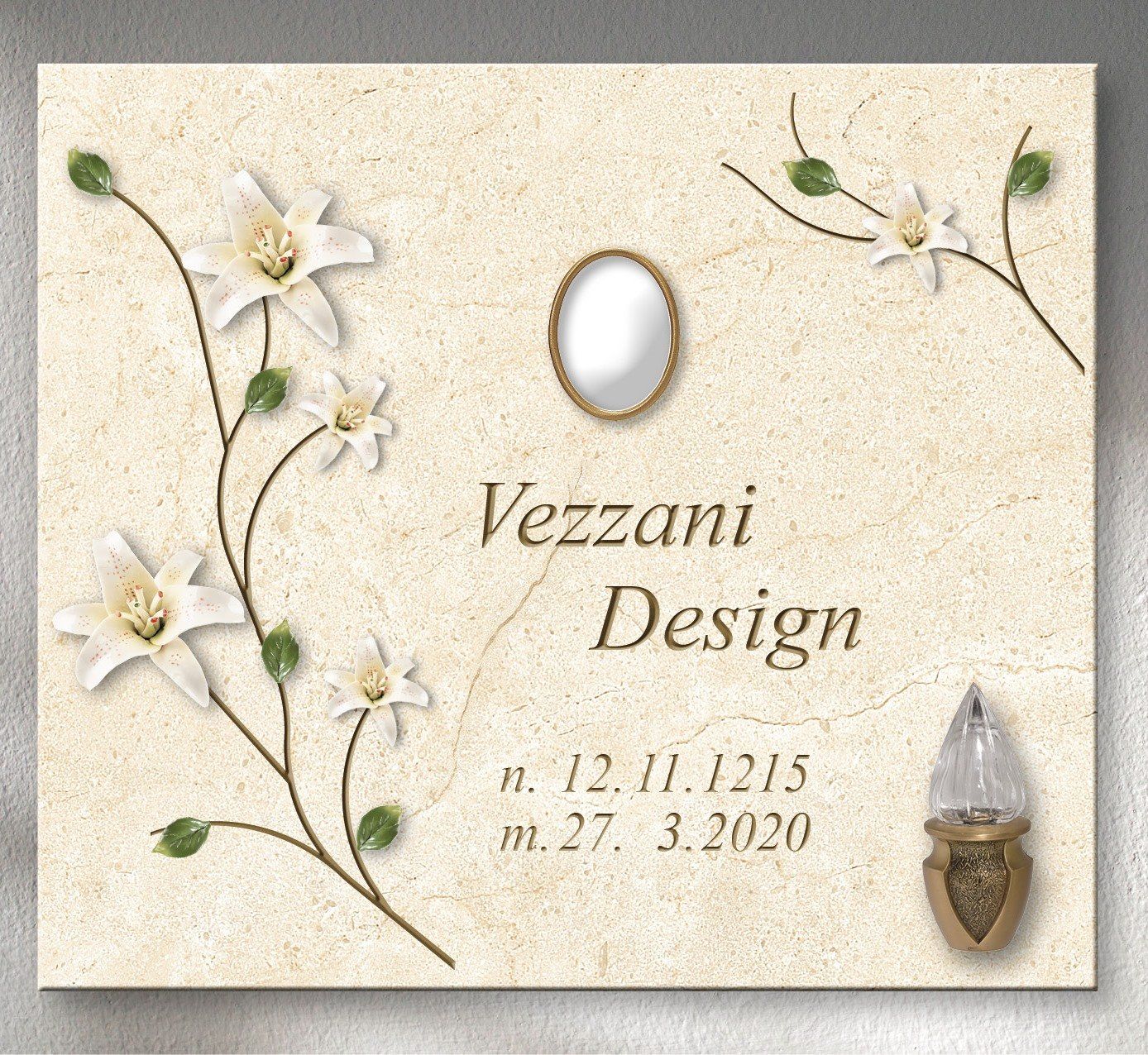 Niche with personalized engraving vezzani design 2