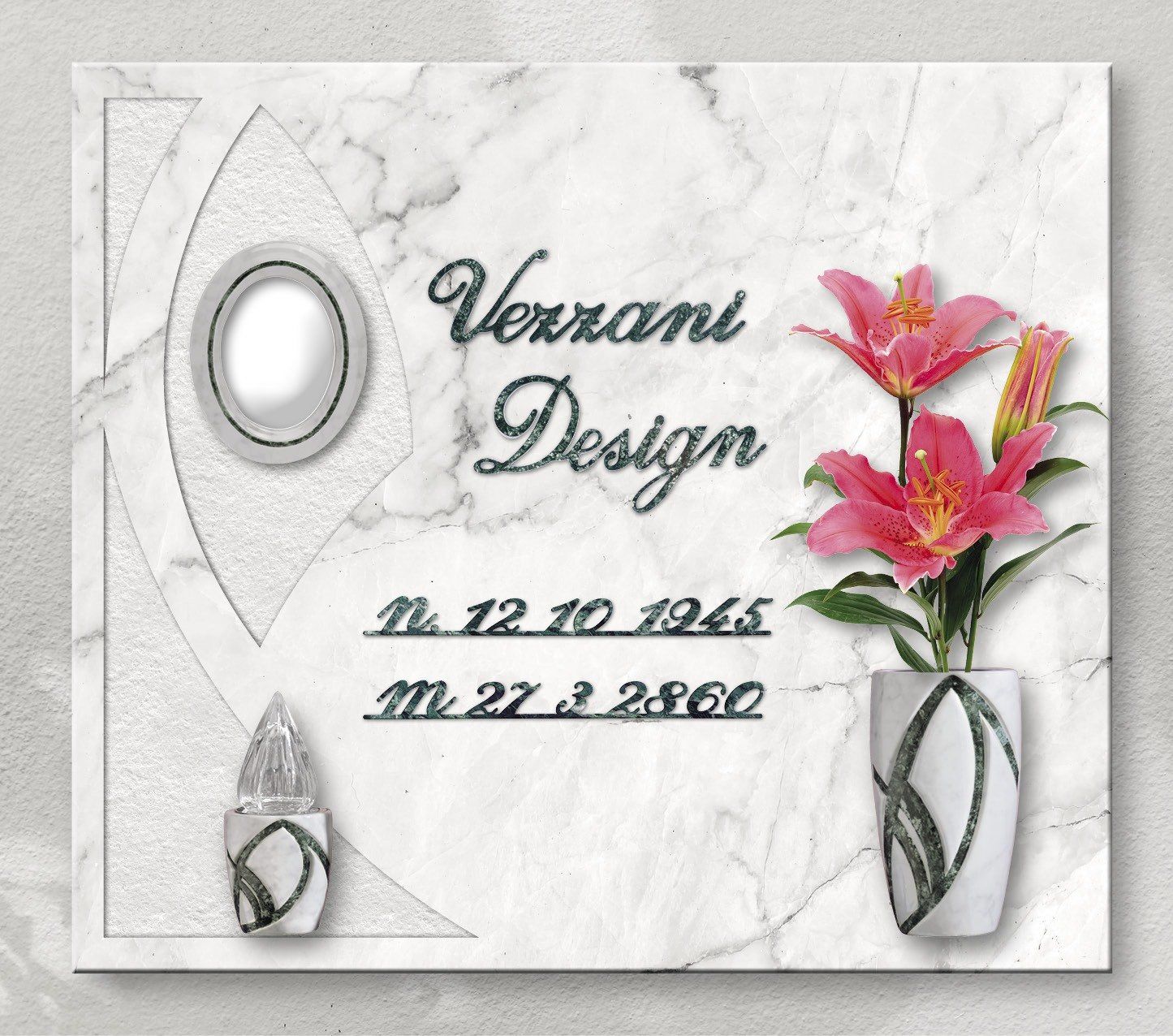 Niche with personalized engraving vezzani design 28