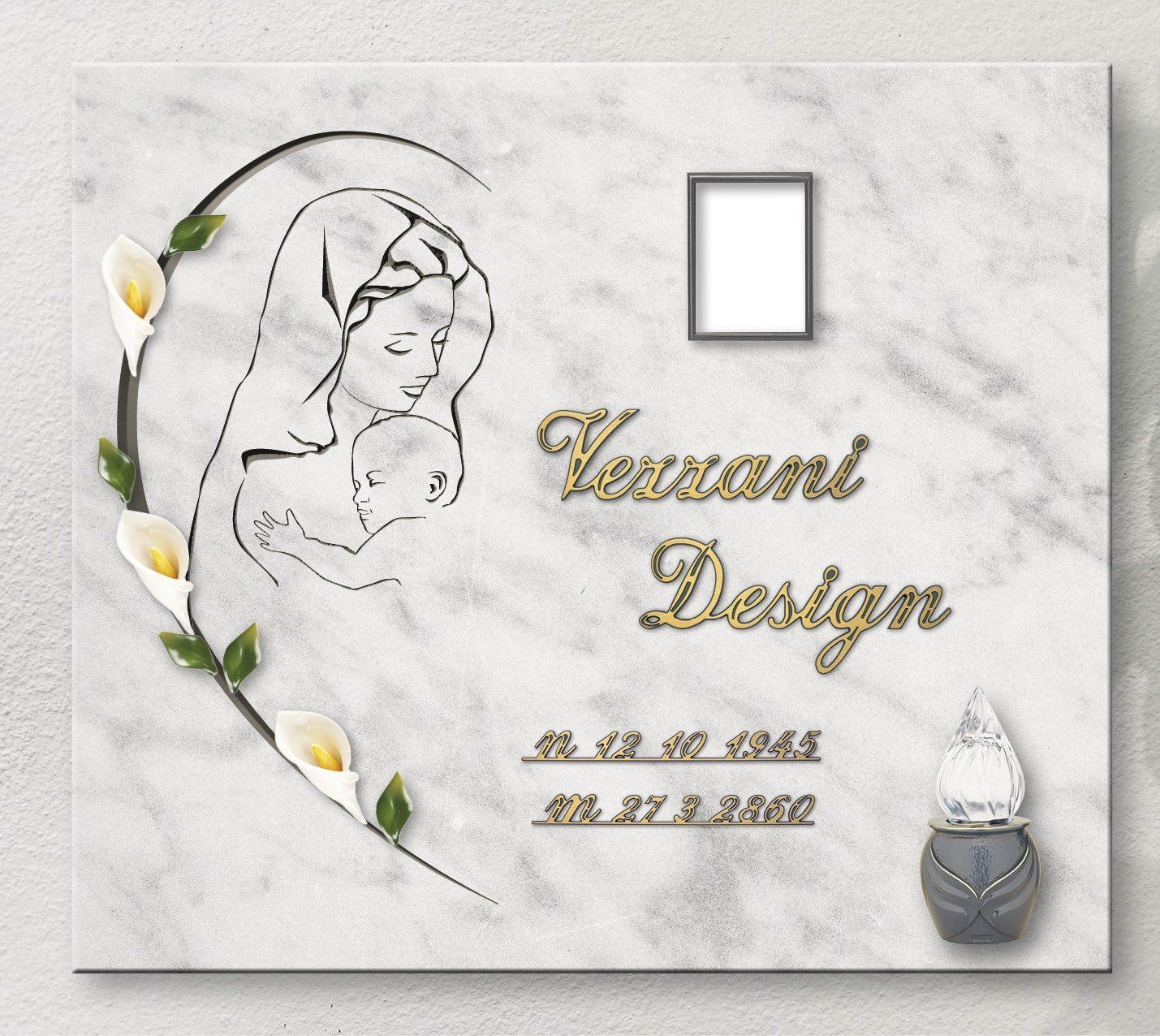 Niche with personalized engraving vezzani design 3