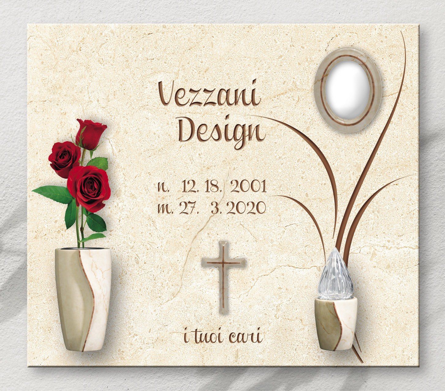 Niche with personalized engraving vezzani design 37
