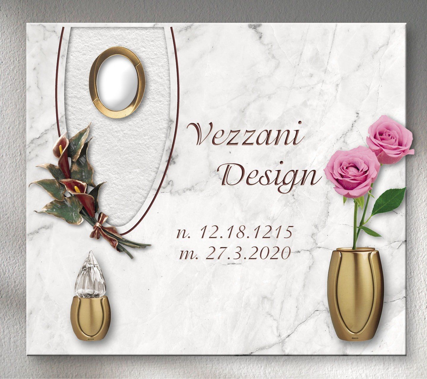 Niche with personalized engraving vezzani design 38