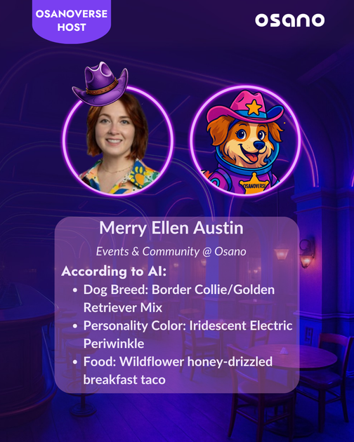 Promotional graphic for Osano featuring Merry Ellen Austin.