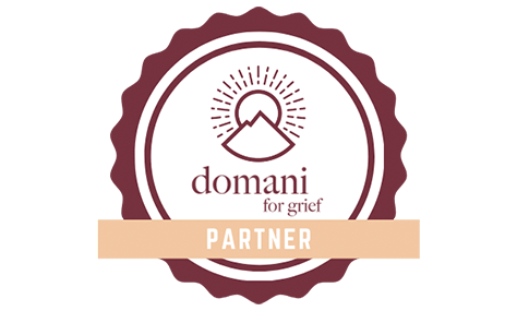 A logo for a company called domani for grief