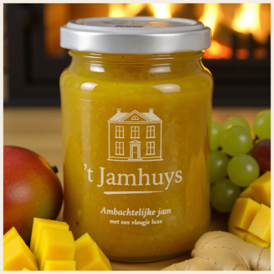 Een pot jam met het opschrift