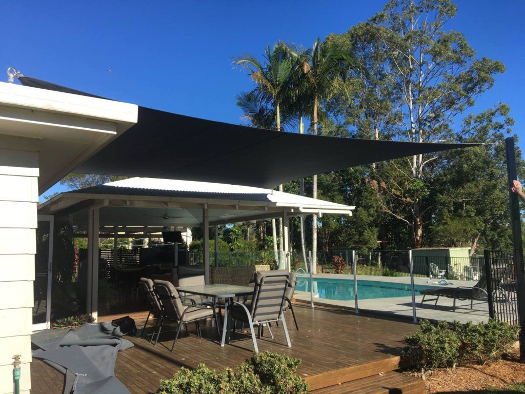 Black shade sail — Shade Solutions Sunshine Coast in Buderim, QLD