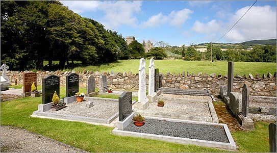 A cemetery in a rural area