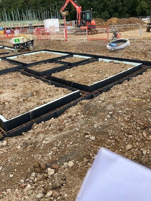 Reinforced foundations on projects carried out across the South of England.