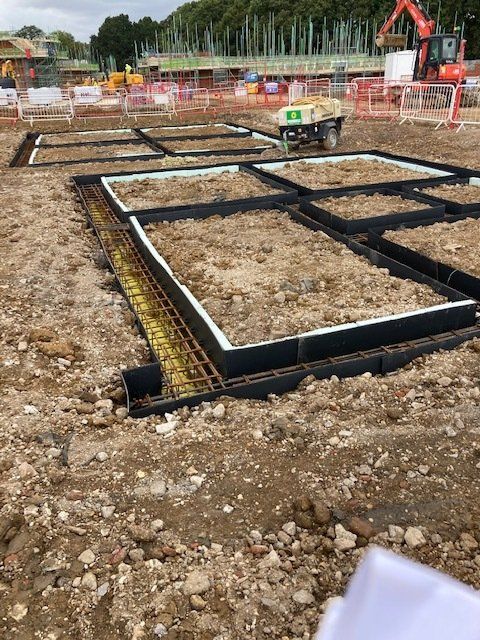 Reinforced foundations on projects carried out across the South of England.
