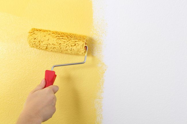 painter using the paint roller