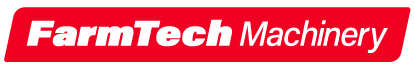 A red logo that says farmtech machinery on it
