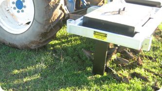 A tractor with a machine attached to it that says lerner