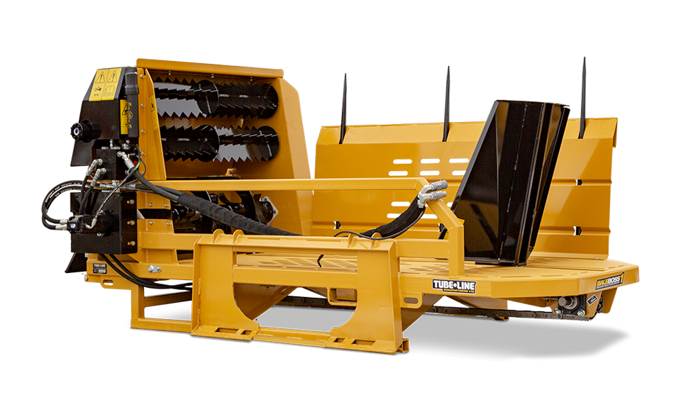 A yellow and black machine is sitting on a white surface.
