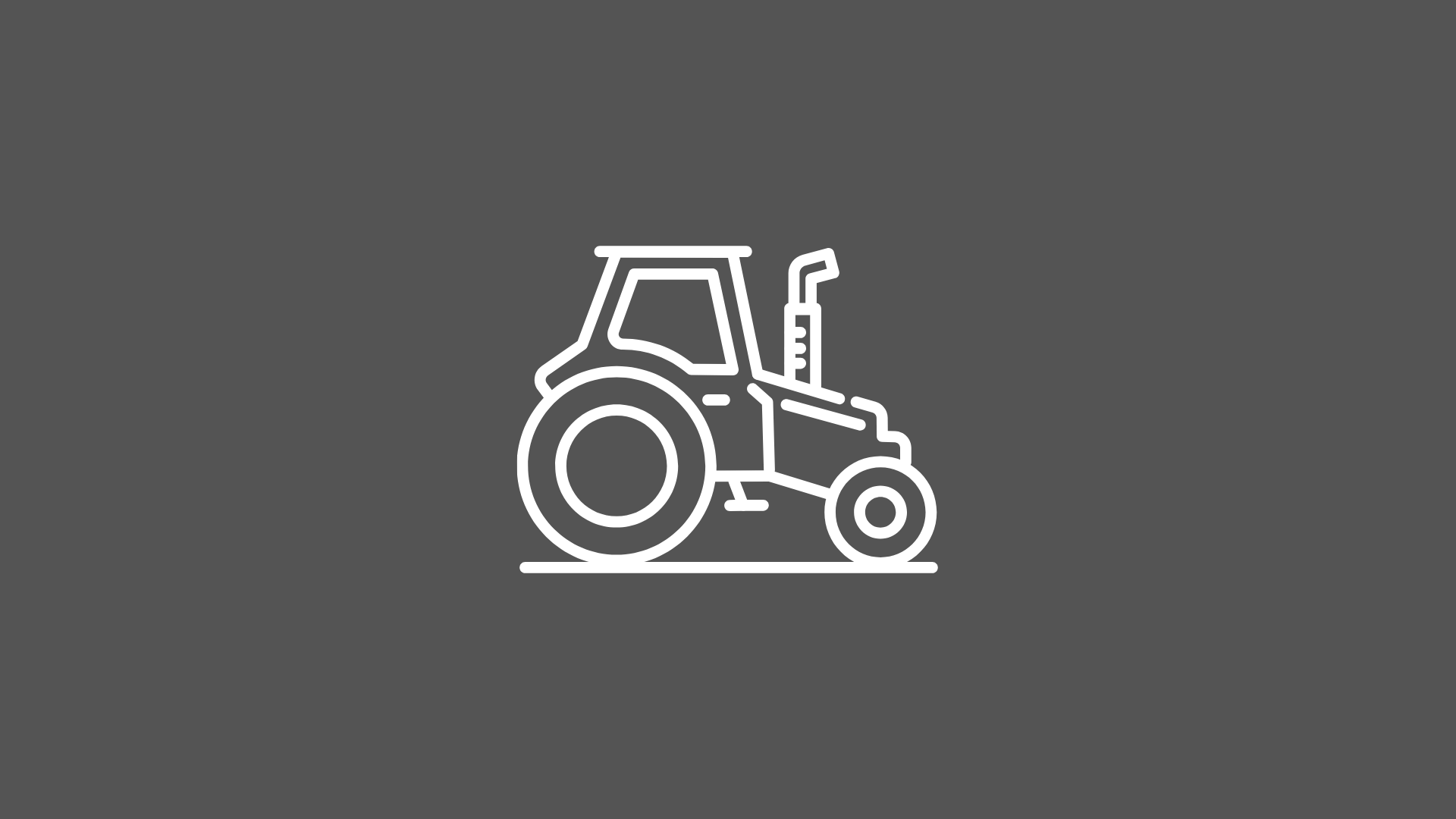 A line drawing of a tractor on a gray background.