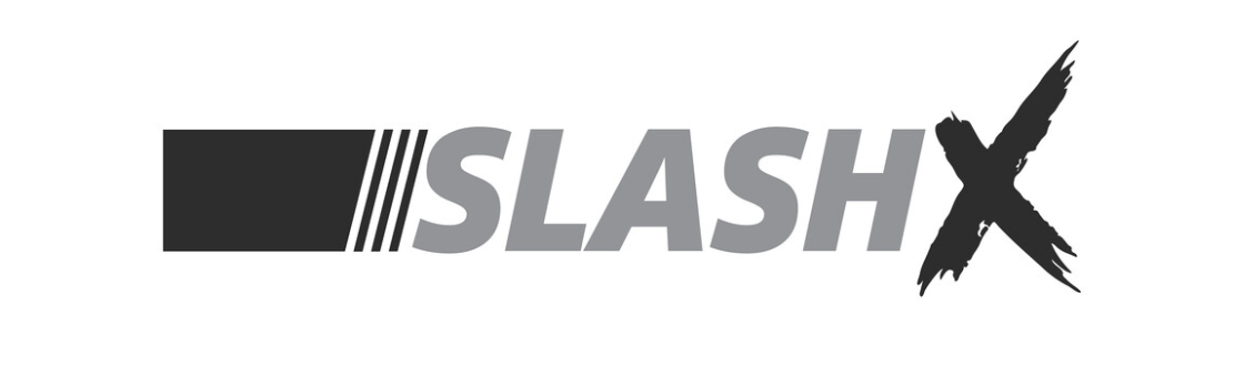 A black and white logo for slash x