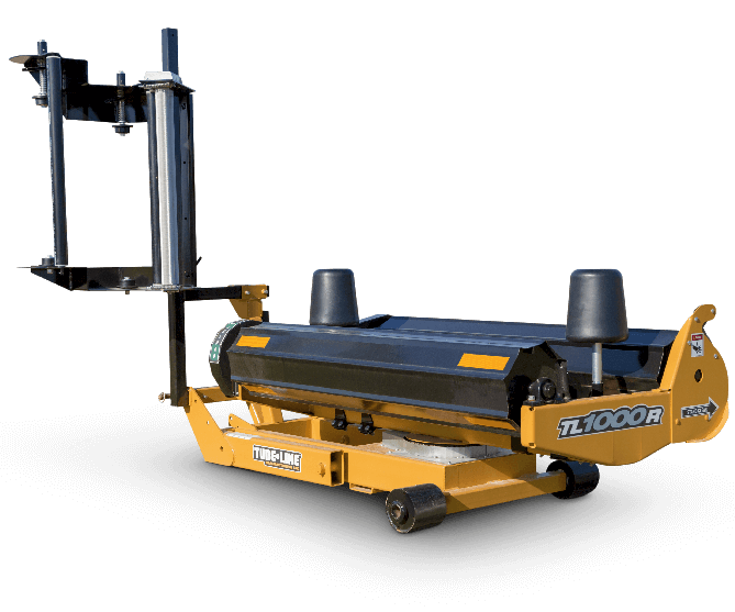 A yellow and black machine is sitting on a white surface.