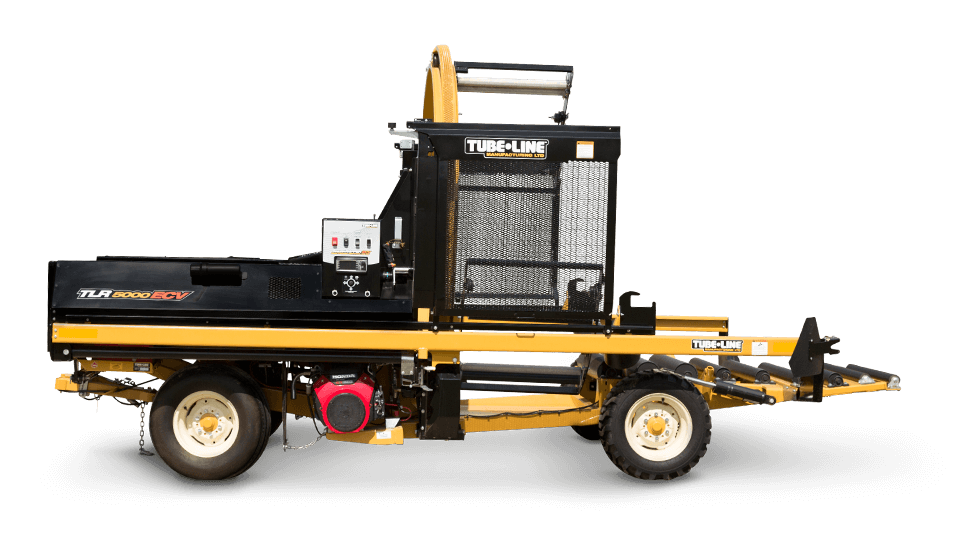 A yellow and black truck with a trailer attached to it.
