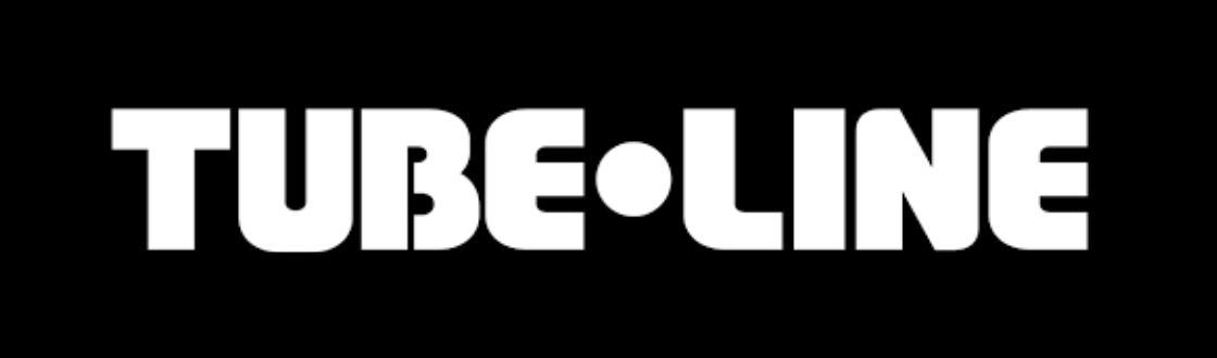 A white tube line logo on a black background