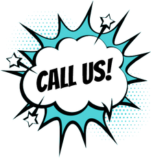 Comic book-style speech bubble with