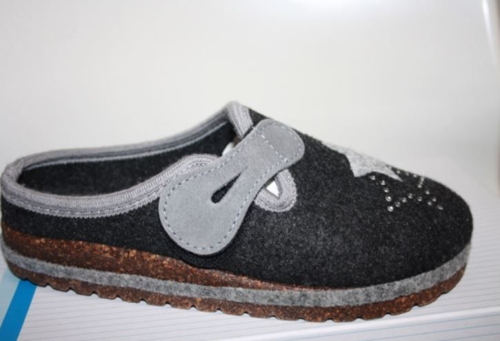 Ciabatta ECOSANIT mariasole feltro unito color antracite. ciabatta calda e comoda