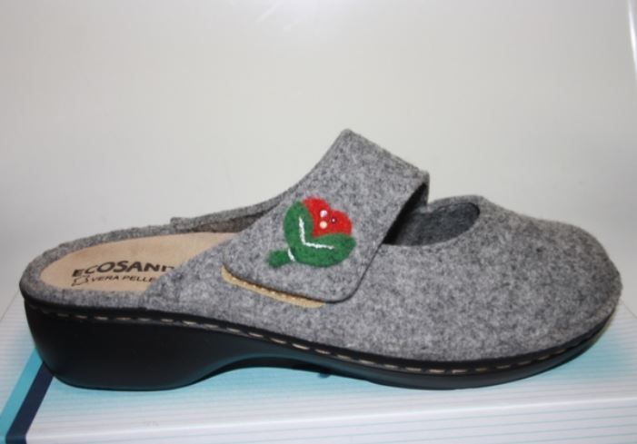 Ciabatta ECOSANIT macario tweed di colore grigio