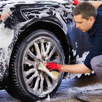 Ben Washing Car Rim