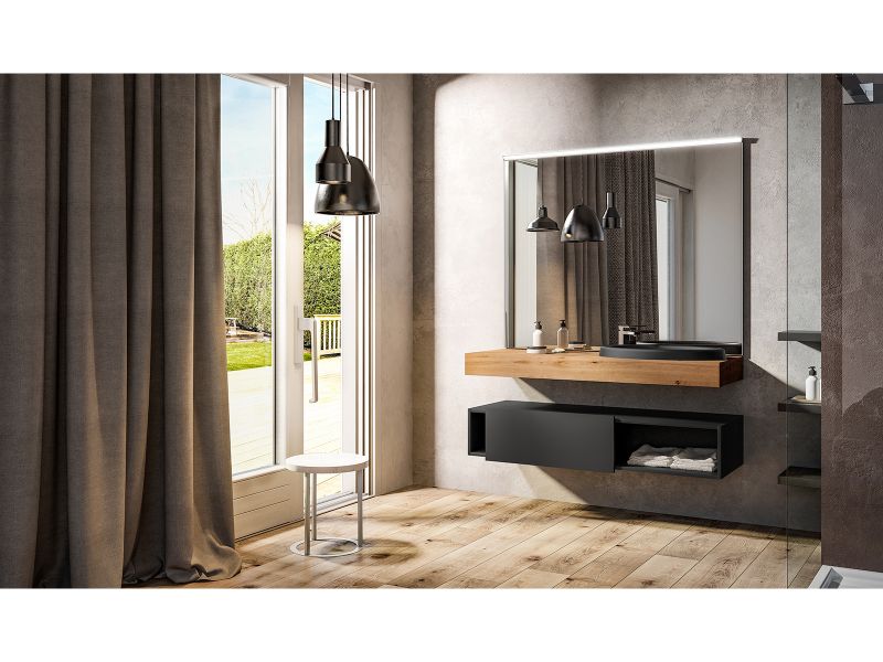 Lavandino con grande specchio