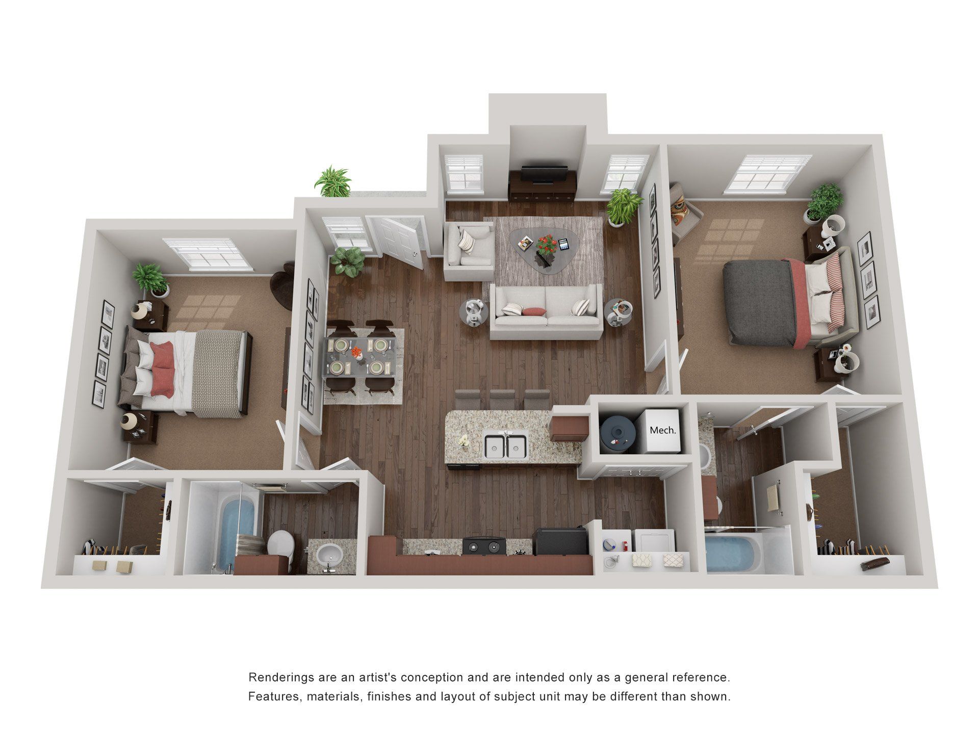 Floor plan 2 Bedroom 2 Bathroom