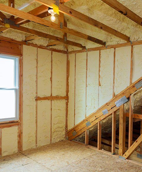 Wall After Getting Sprayed With Foam — Columbia, SC — Comfort Zone Foam Insulation