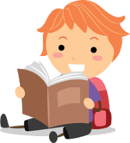 Cartoon child reading
