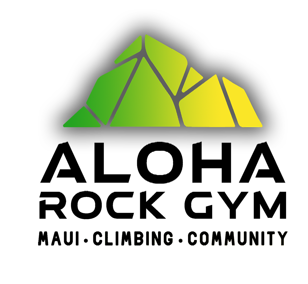Aloha Rock Gym Logo with Tagline: Maui, Climbing, Community